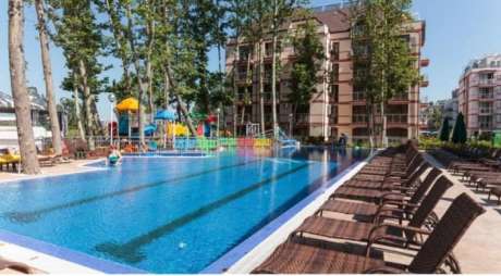 Propose for sale wonderful apartment on 5 floor of complex "Tarsis SPA" 4* in Sunny beach city Bulgaria, which are located 500 meters to beach sea.